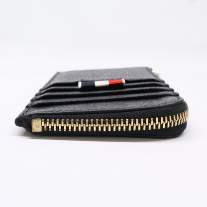 THOM BROWNE Pebble Grain Half-Zip Wallet Black Size ONE SIZE