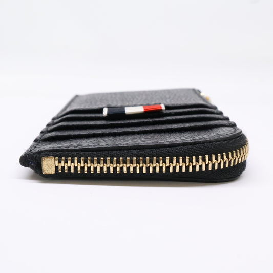 THOM BROWNE Pebble Grain Half-Zip Wallet Black Size ONE SIZE