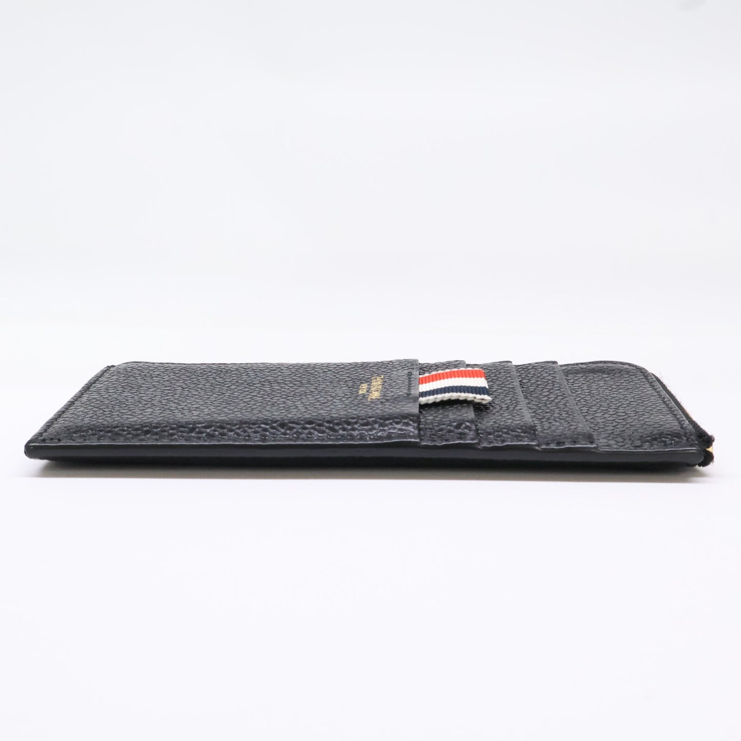 THOM BROWNE Pebble Grain Half-Zip Wallet Black Size ONE SIZE
