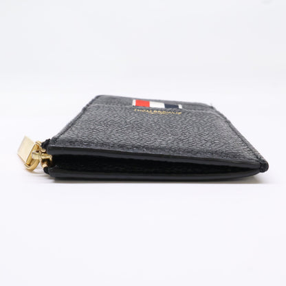 THOM BROWNE Pebble Grain Half-Zip Wallet Black Size ONE SIZE