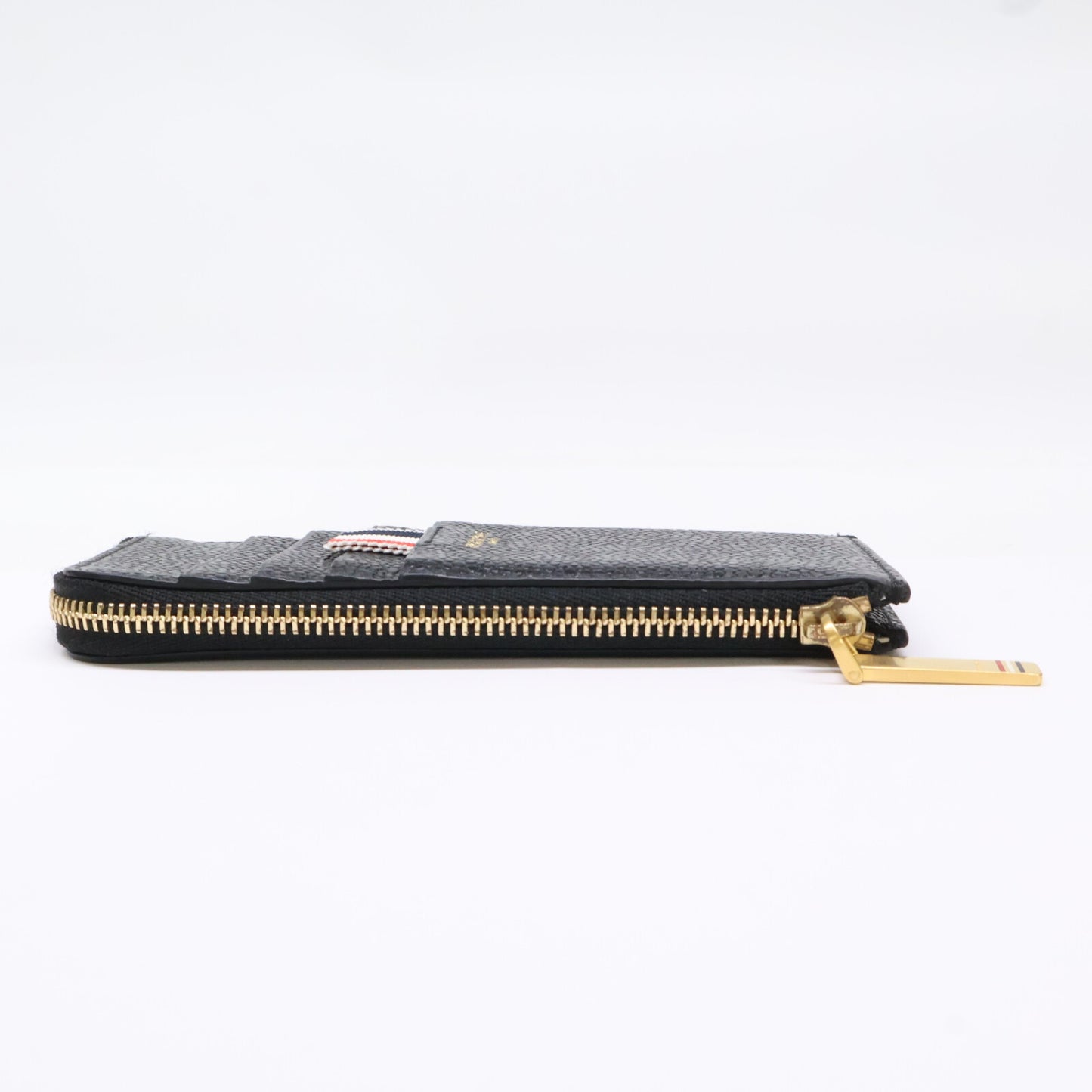 THOM BROWNE Pebble Grain Half-Zip Wallet Black Size ONE SIZE