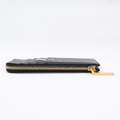 THOM BROWNE Pebble Grain Half-Zip Wallet Black Size ONE SIZE