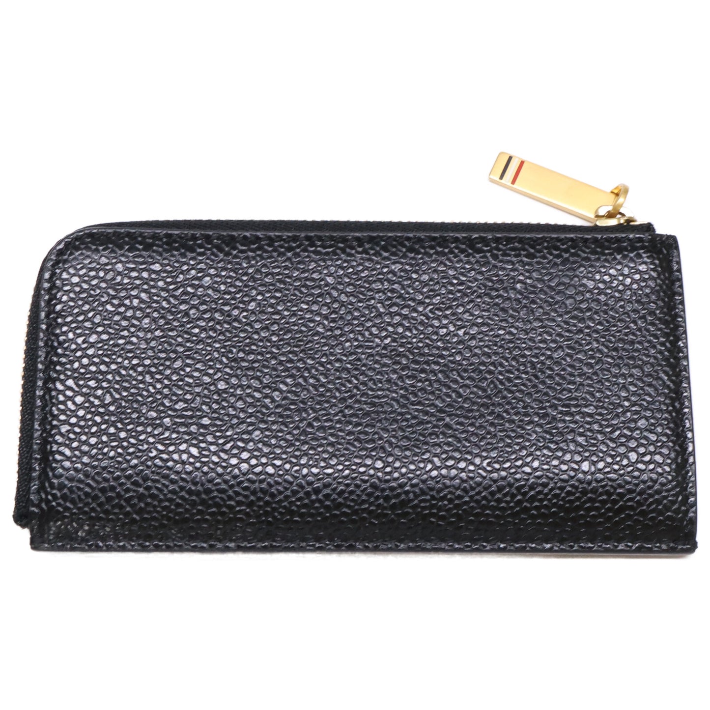 THOM BROWNE Pebble Grain Half-Zip Wallet Black Size ONE SIZE