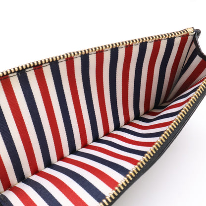 THOM BROWNE Pebble Grain Half-Zip Wallet Black Size ONE SIZE