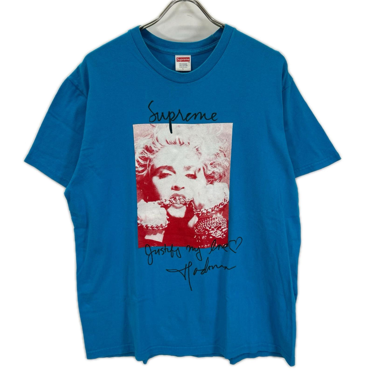 Supreme 18FW Blue Madonna T-Shirt Size L