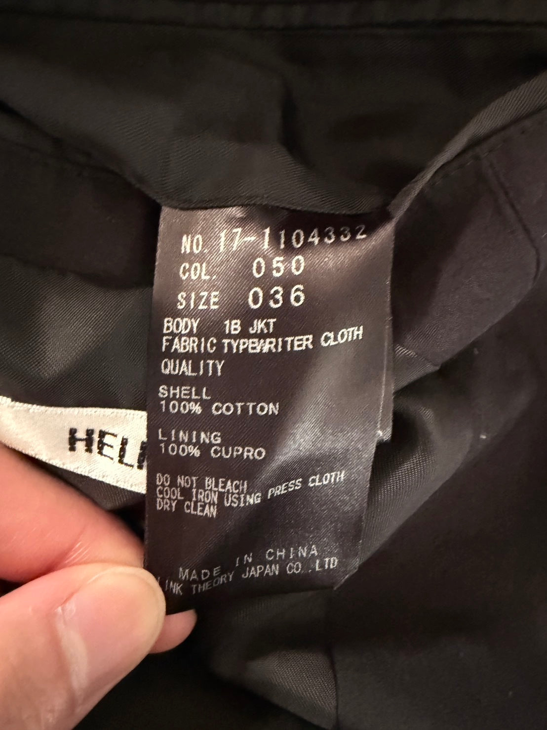 HELMUTLANG SS17 Cotton 1-Button Tailored Blazer Black Size 36R