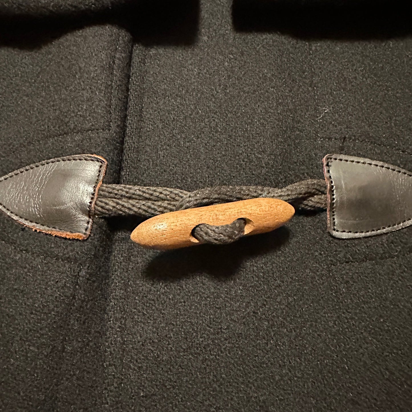 VAN Black Hooded 100% Wool Duffle Coat