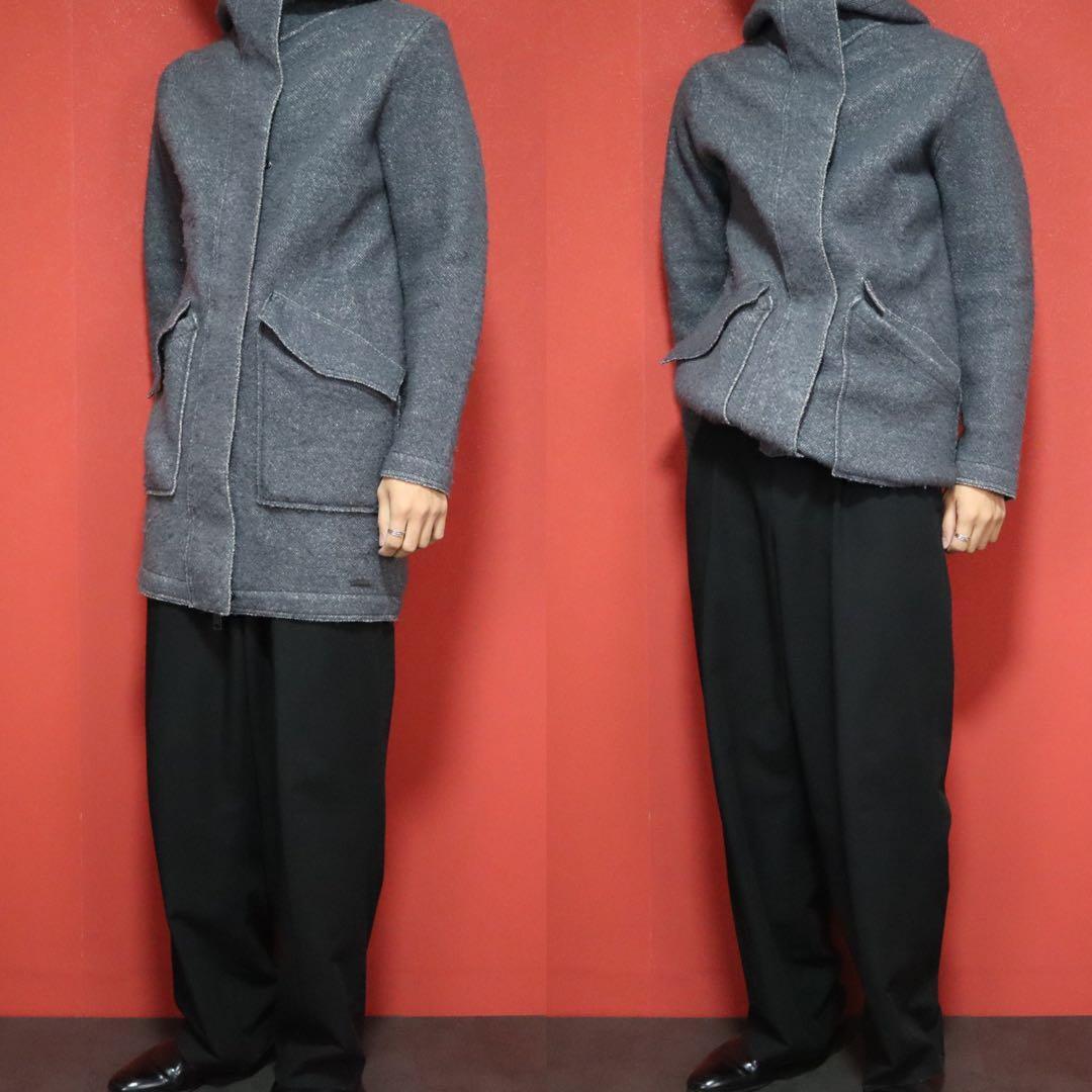 Diesel Gray Double Zip Wool Long Coat Size XS