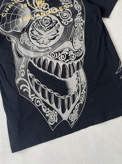 Christian Audigier Black Sequin T-Shirt Size M
