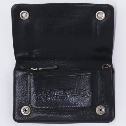 CHROME HEARTS 1ZIP Heart Leather Wallet Black Size F