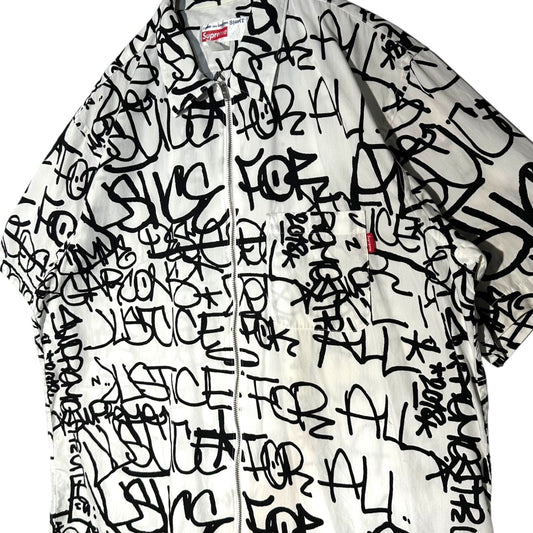 Supreme x CDG SHIRT 18AW Graphic Shirt White/Black Size L