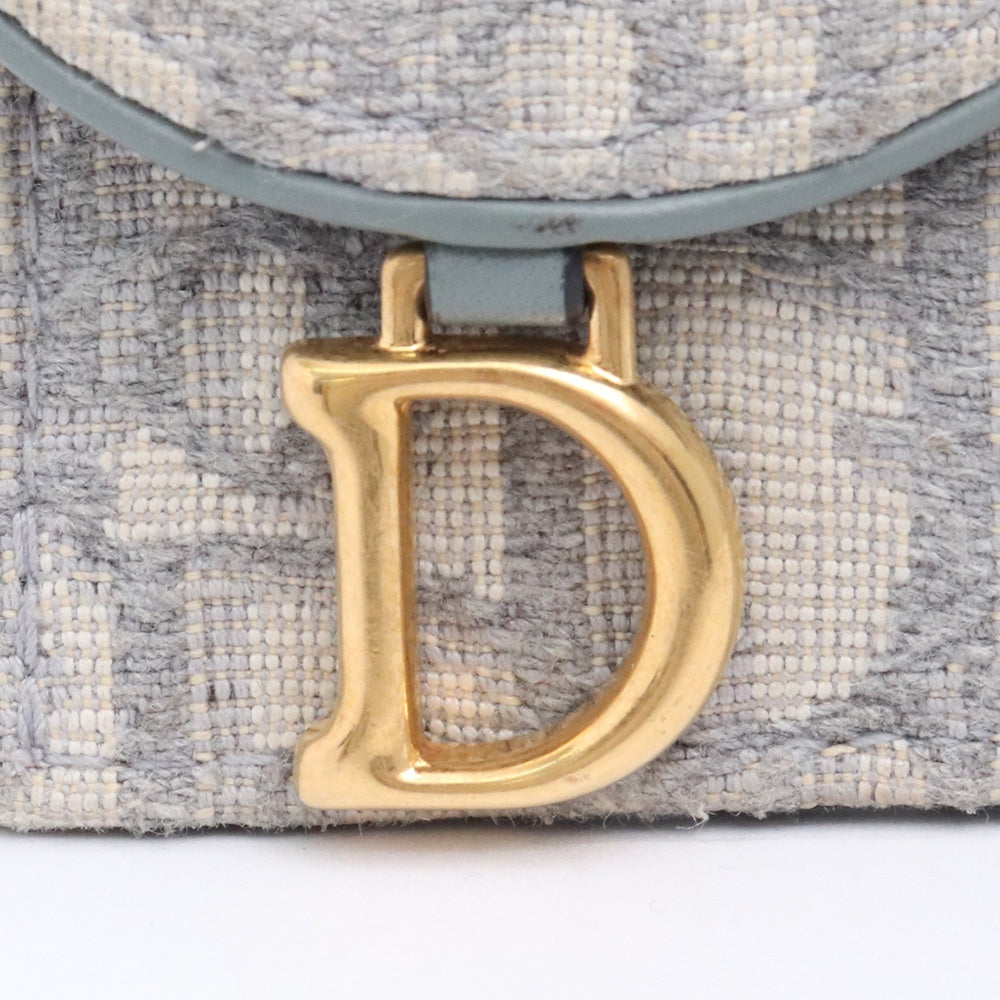 DIOR SADDLE Flap Card Holder Gray Wallet Size ONE SIZE