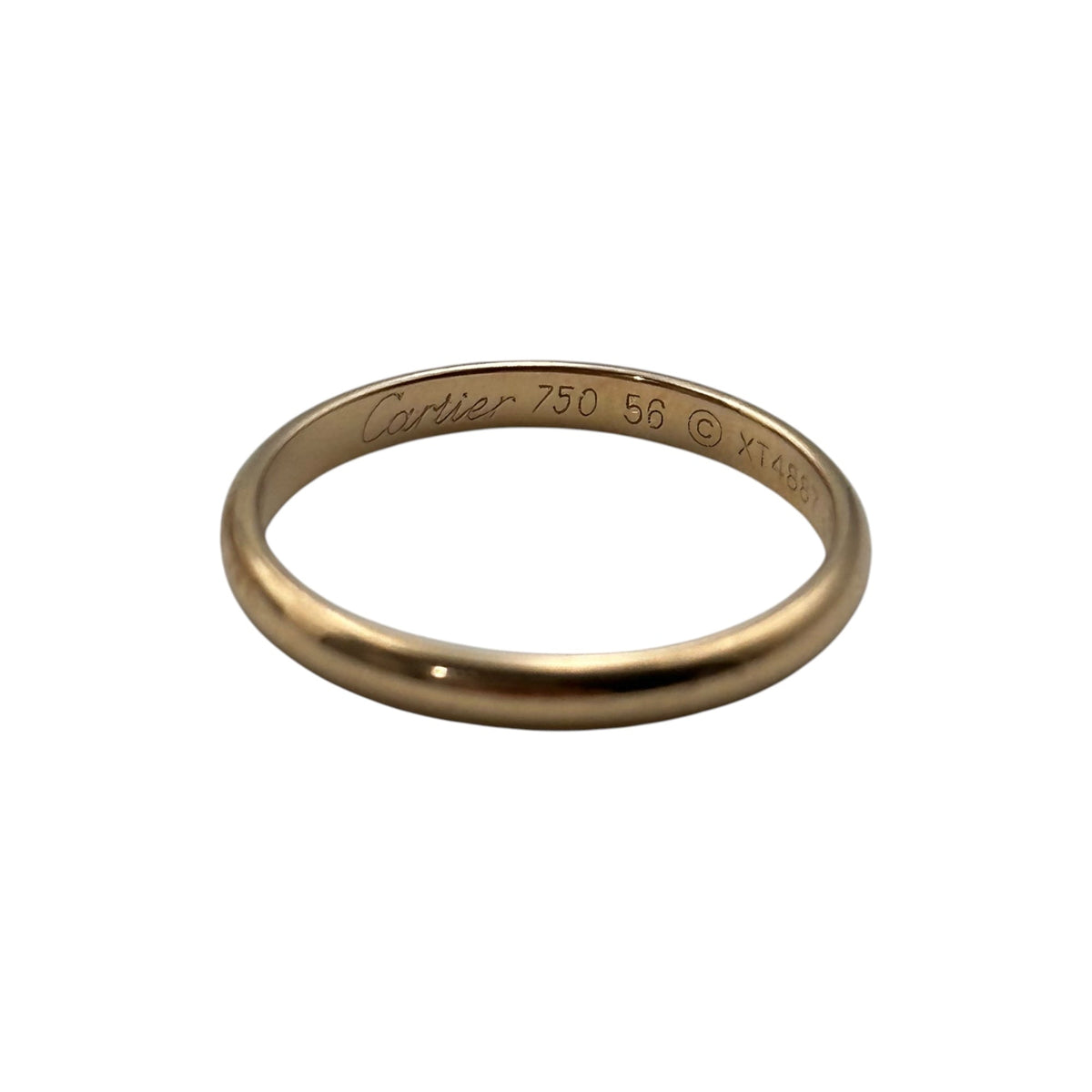 Cartier 18K Pink Gold Band Ring Size JP 15.5