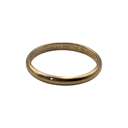 Cartier 18K Pink Gold Band Ring Size JP 15.5