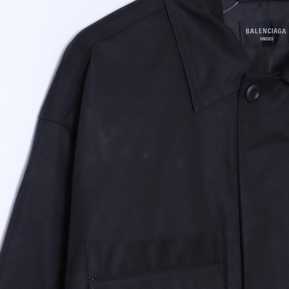 BALENCIAGA 22AW Oversized Work Cargo Jacket Black Size 2