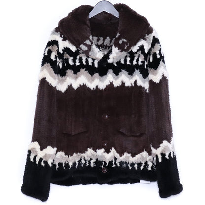 Isamu Katayama Backlash Rabbit Fur Knit/Suede Brown Size M