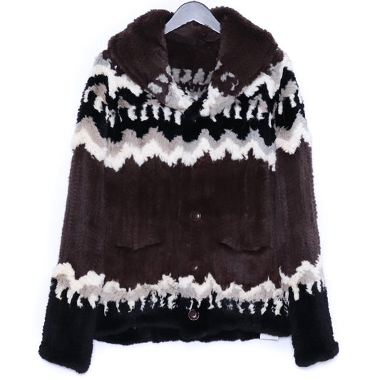 Isamu Katayama Backlash Rabbit Fur Knit/Suede Brown Size M