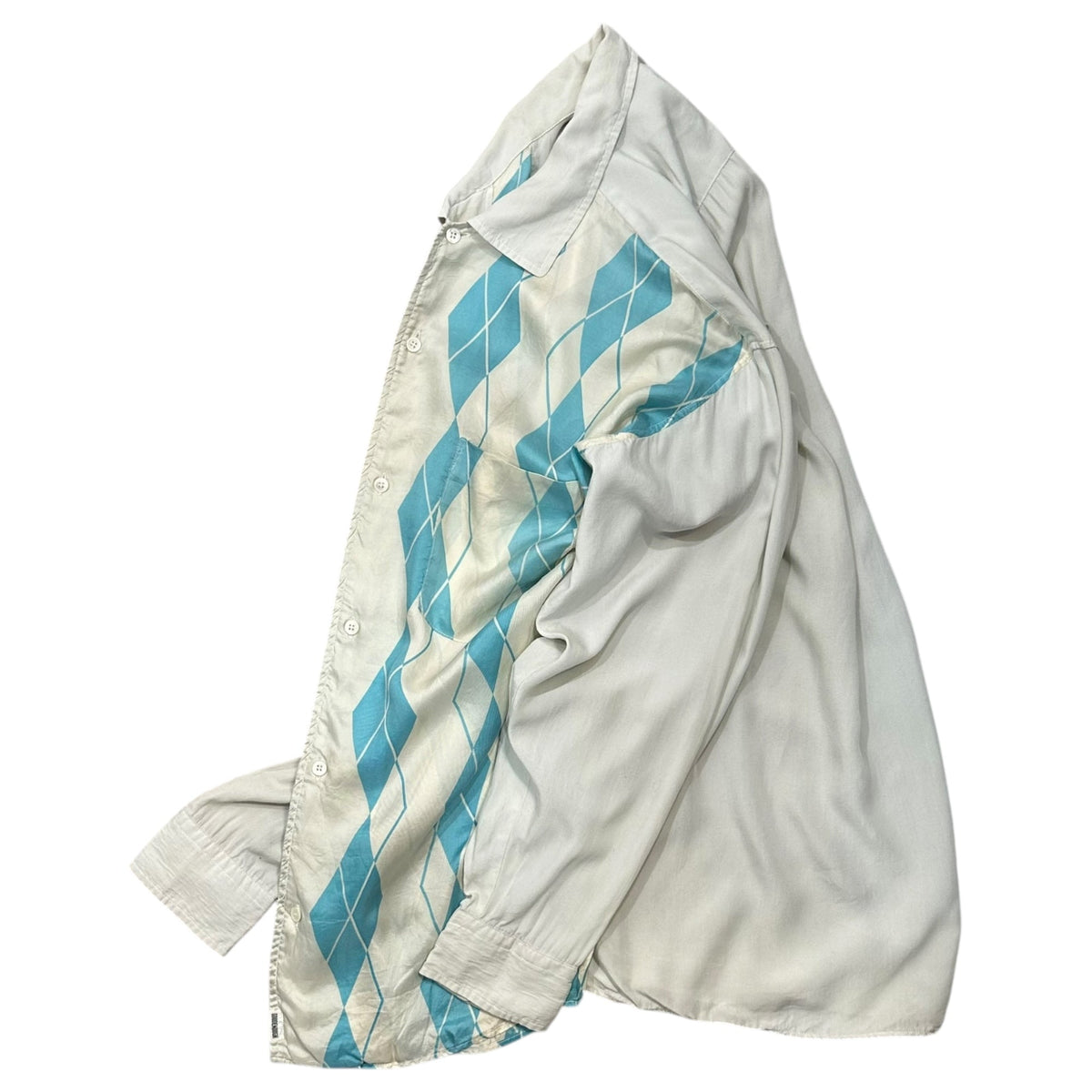 GOODENOUGH 90s Vintage Silk Argyle Oversized Shirt