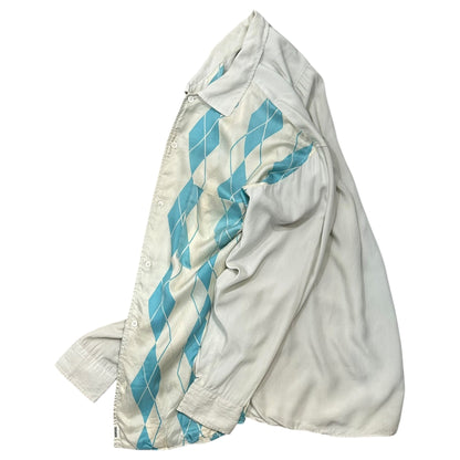 GOODENOUGH 90s Vintage Silk Argyle Oversized Shirt