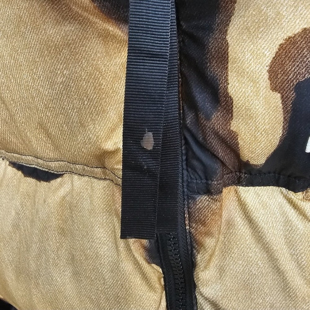 Supreme x TNF Bleached Denim Print Nuptse Jacket Size L