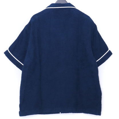 PRADA 22SS Terry Bowling Shirt Triangle Logo Navy Size XL