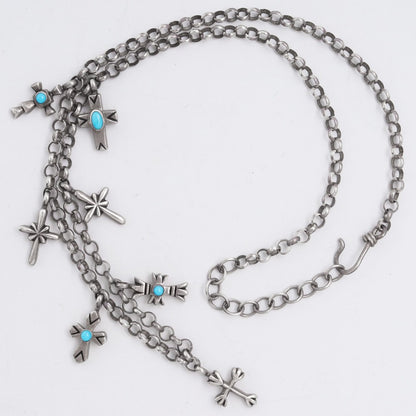RH JEWELRY Turquoise Cross Necklace Silver Size F