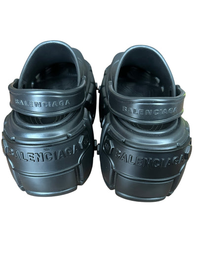 Balenciaga SS22 Black Metal Hard Crocs Size 42