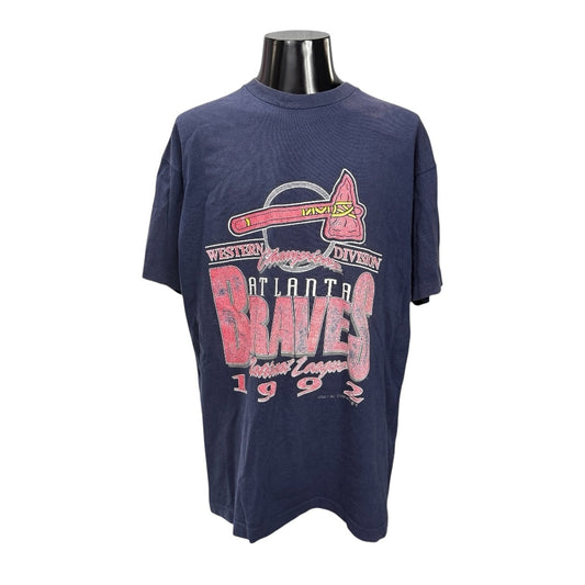 ATLANTA BRAVES 90s 1992NL Western Division Champions T-Shirt Size XL