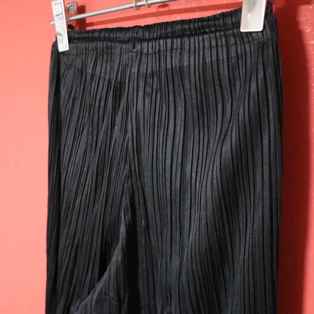 PLEATS PLEASE 00AW Black Pleated Straight Easy Pants Size 2