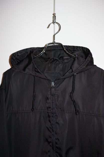 Vintage 90s PRADA Uomo HOODED NYLON HALF COAT Size S