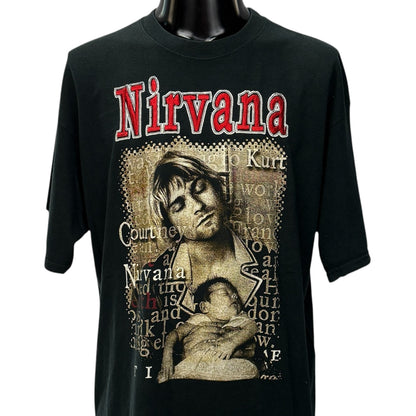 NIRVANA "KURT & FRANCES" T-Shirt Double-Sided Size XL