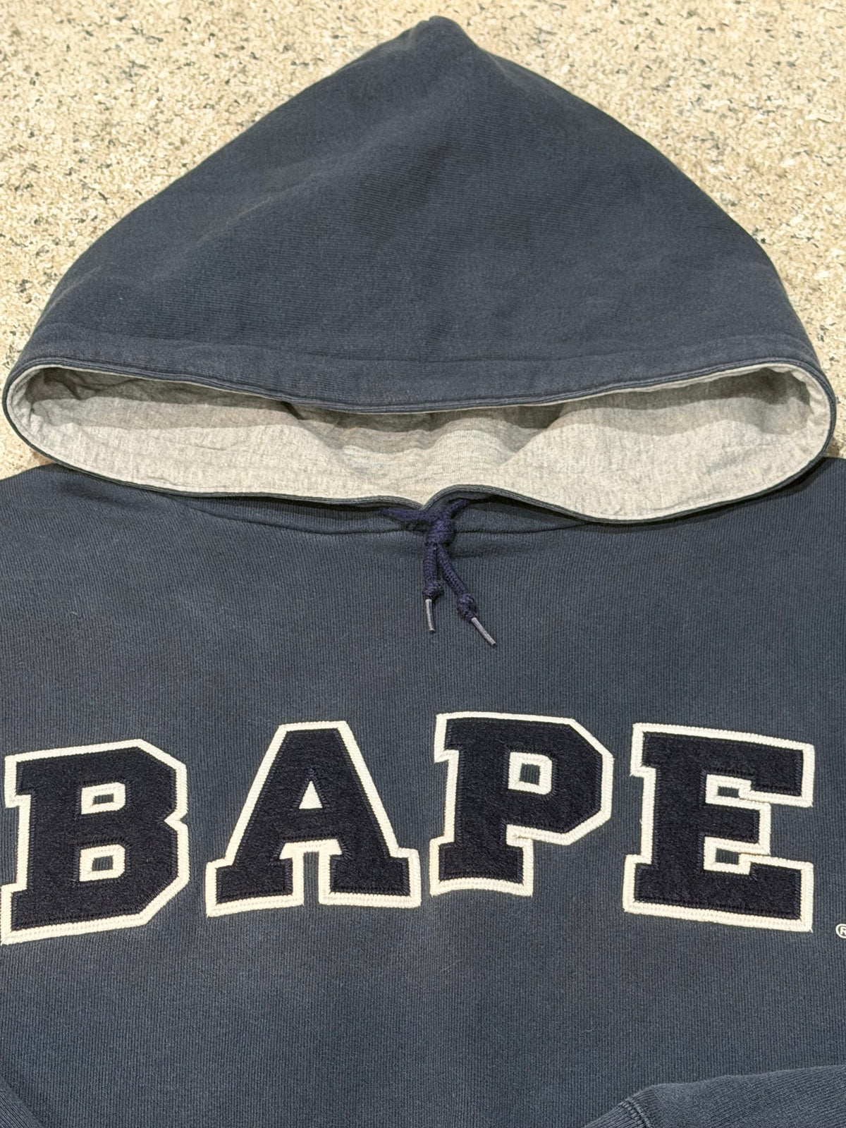 Bape Navy Pullover Hoodie Size L