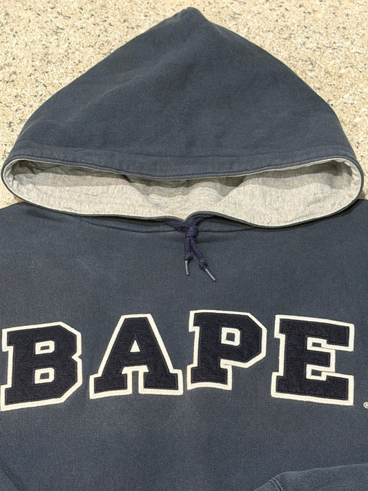 Bape Navy Pullover Hoodie Size L