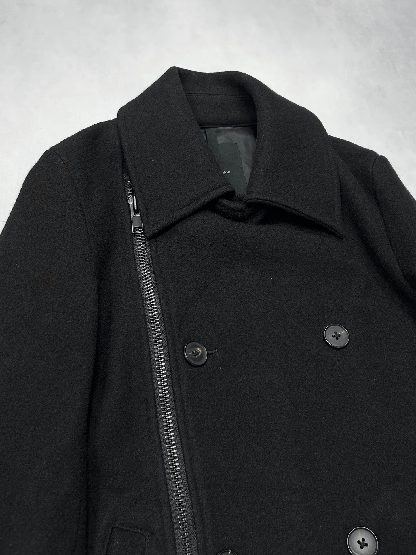 RIPVANWINKLE (FW15) Black Zip Pea Coat Size 3
