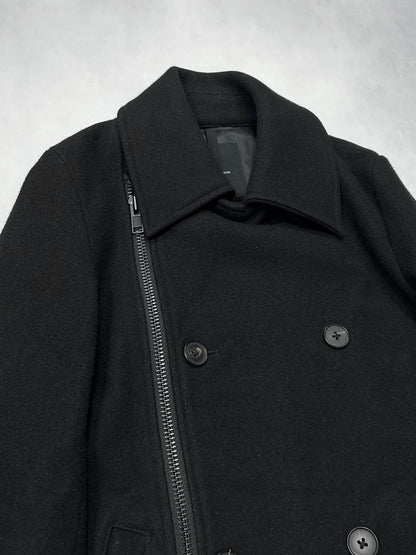 RIPVANWINKLE (FW15) Black Zip Pea Coat Size 3