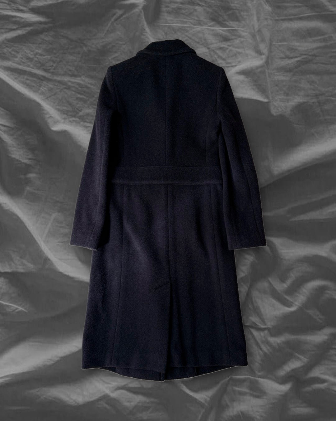 EMPORIO ARMANI 12AW Virgin Wool Silk Coat Navy