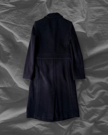 EMPORIO ARMANI 12AW Virgin Wool Silk Coat Navy