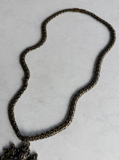 Obelisk Skull Frame Pendant Necklace