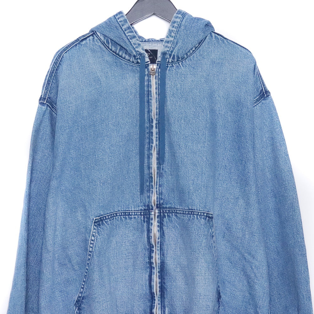 REMI RELIEF NAVY LABEL Denim Zip Hoodie Used Blue