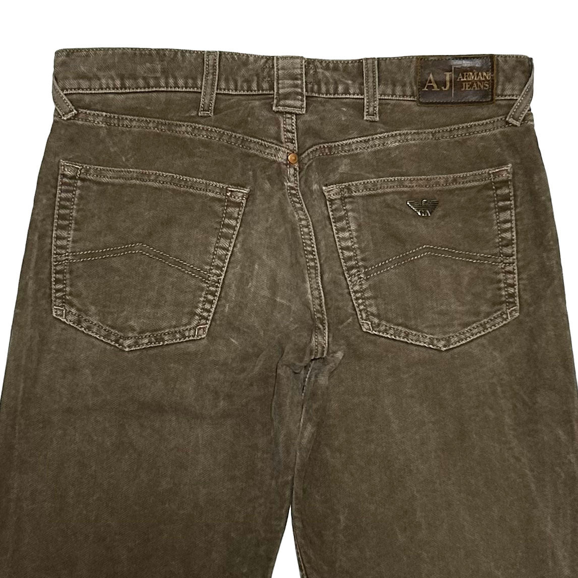 ARMANI JEANS 2000s Herringbone Denim Brown Size 31