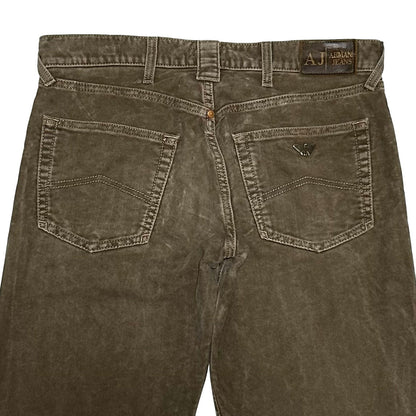 ARMANI JEANS 2000s Herringbone Denim Brown Size 31