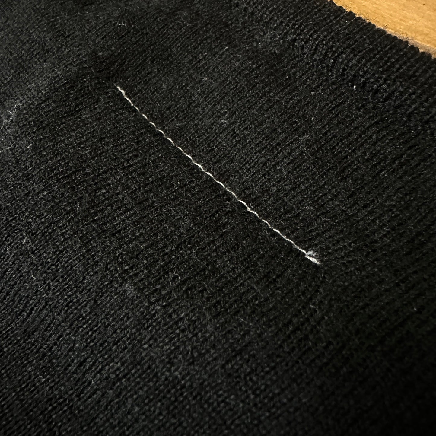 MM6 07AW Black Wool Cashmere Gather Knit Sweater