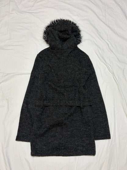 Schlussel Gray Removable Fur Adjustable Sleeve Shirt Size 2