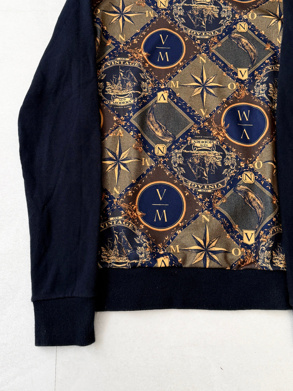 YOSHIO KUBO Cotton All-Over Pattern Sweatshirt Size 2