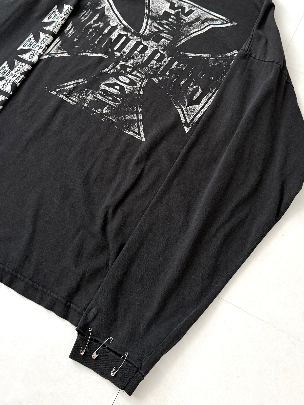 Vintage west coast choppers 90s Faded Cross Design Long Sleeve Tee