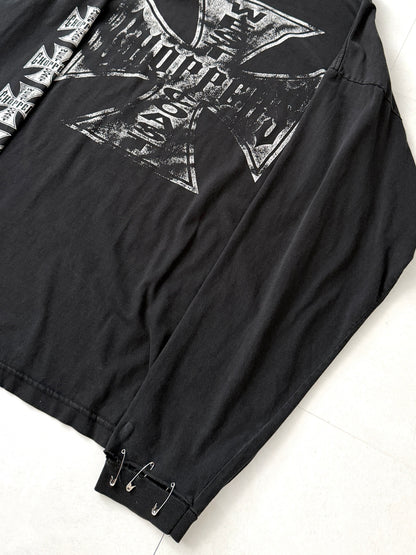 Vintage west coast choppers 90s Faded Cross Design Long Sleeve Tee