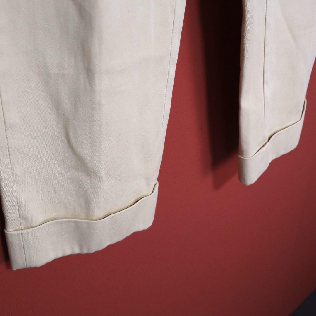 Jil Sander Beige Double Hem Cropped Chino Slacks Size 34