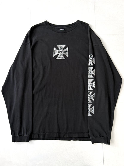 Vintage west coast choppers 90s Faded Cross Design Long Sleeve Tee