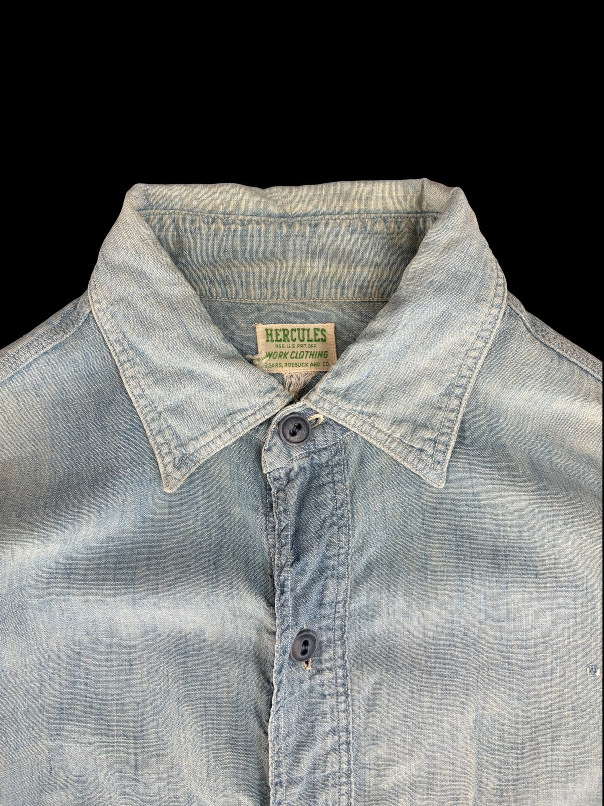 HERCULES 50s Vintage Chambray Long Sleeve Shirt