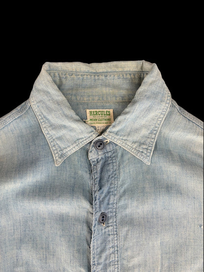 HERCULES 50s Vintage Chambray Long Sleeve Shirt